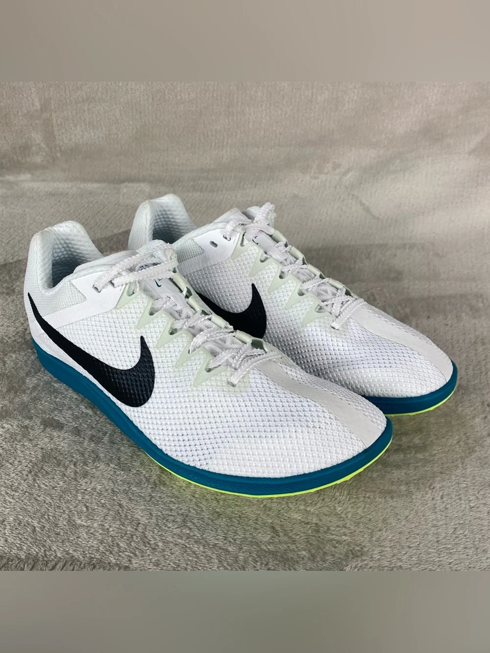 Nike Zoom Rival Distance White Mens Size 9 Track Shoes Spikes FZ9653-102 NEW